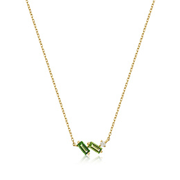 14KT Gold Tourmaline and White Sapphire Necklace
