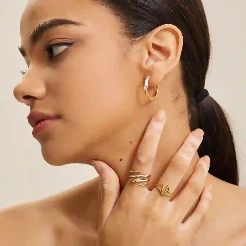 Ania Haie 14K Позолоченное Серебряное Кольцо/ R049-02G