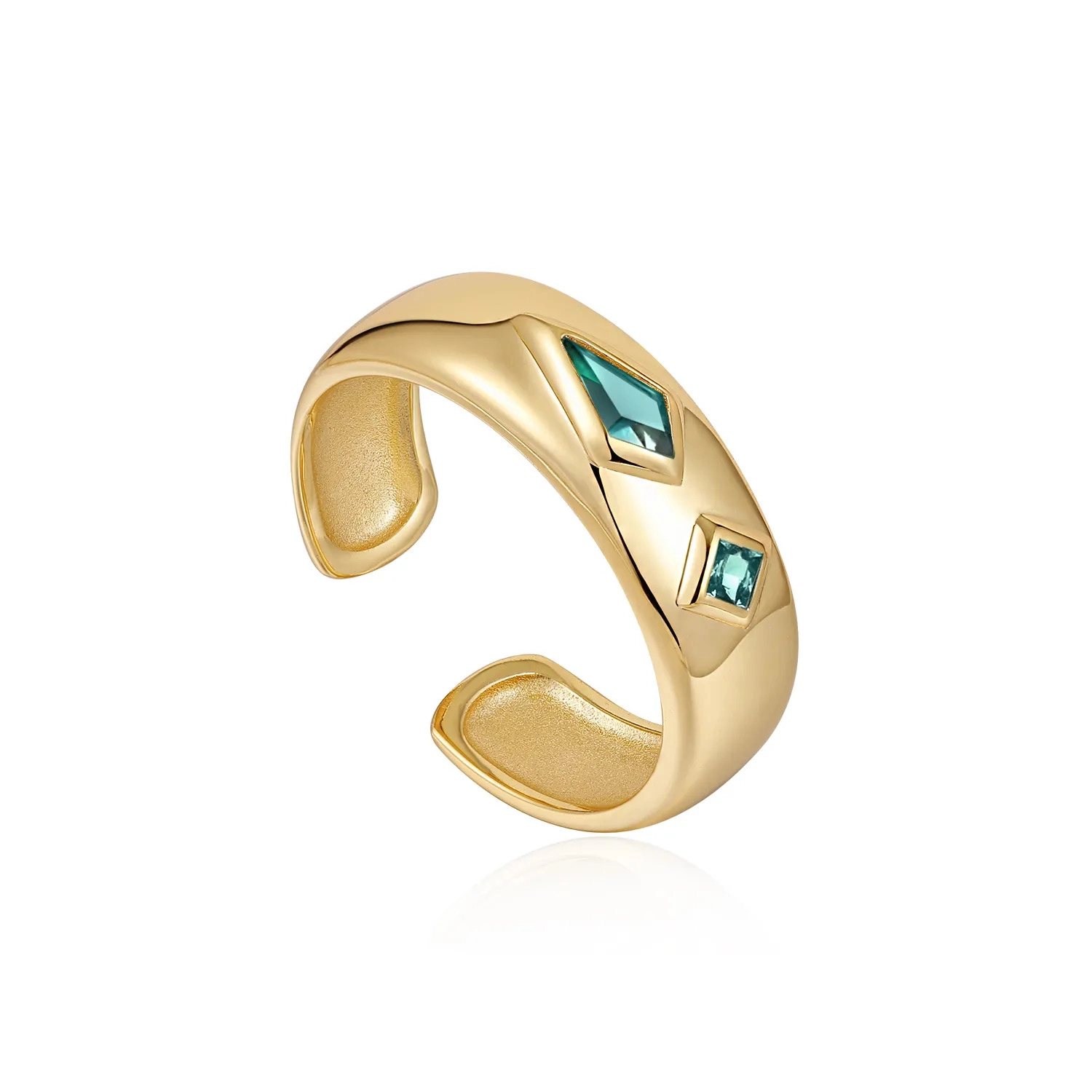Ania Haie 14K Ոսկեպատ Արծաթյա Մատանի/ R041-02G-G