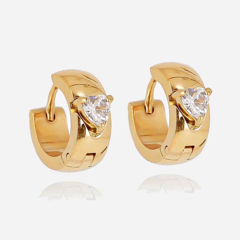 Zag Bijoux 24K Gold Plated Stainless Steel Surgical Earring/ SEC22038-01WHT