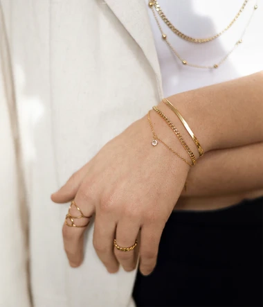 Zag Bijoux 24K Gold Plated Stainless Steel Surgical Bracelet/ SBX22916-01UNI