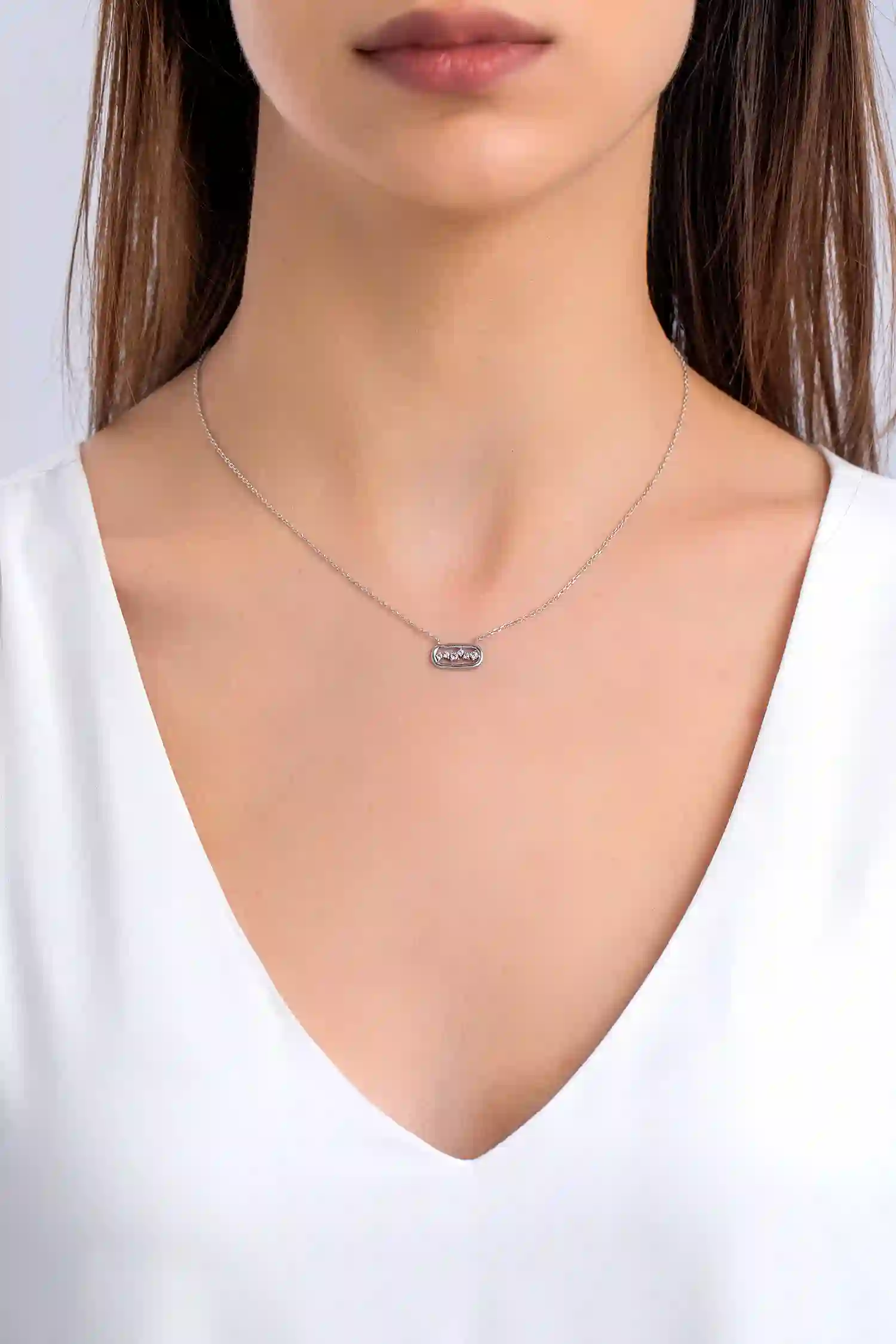 L'atelier Precieux Silver Necklace/ 87386345