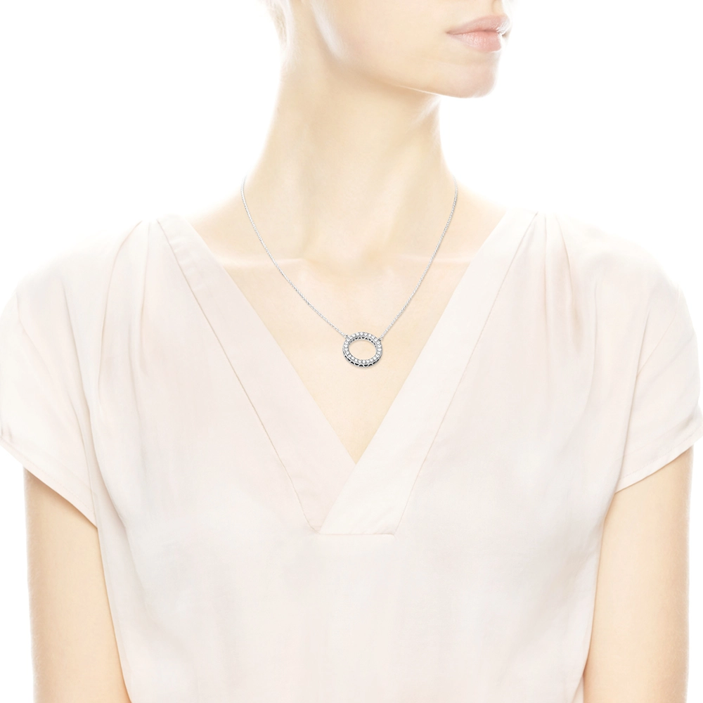 PANDORA Moments Silver Necklace/ 590514CZ-45