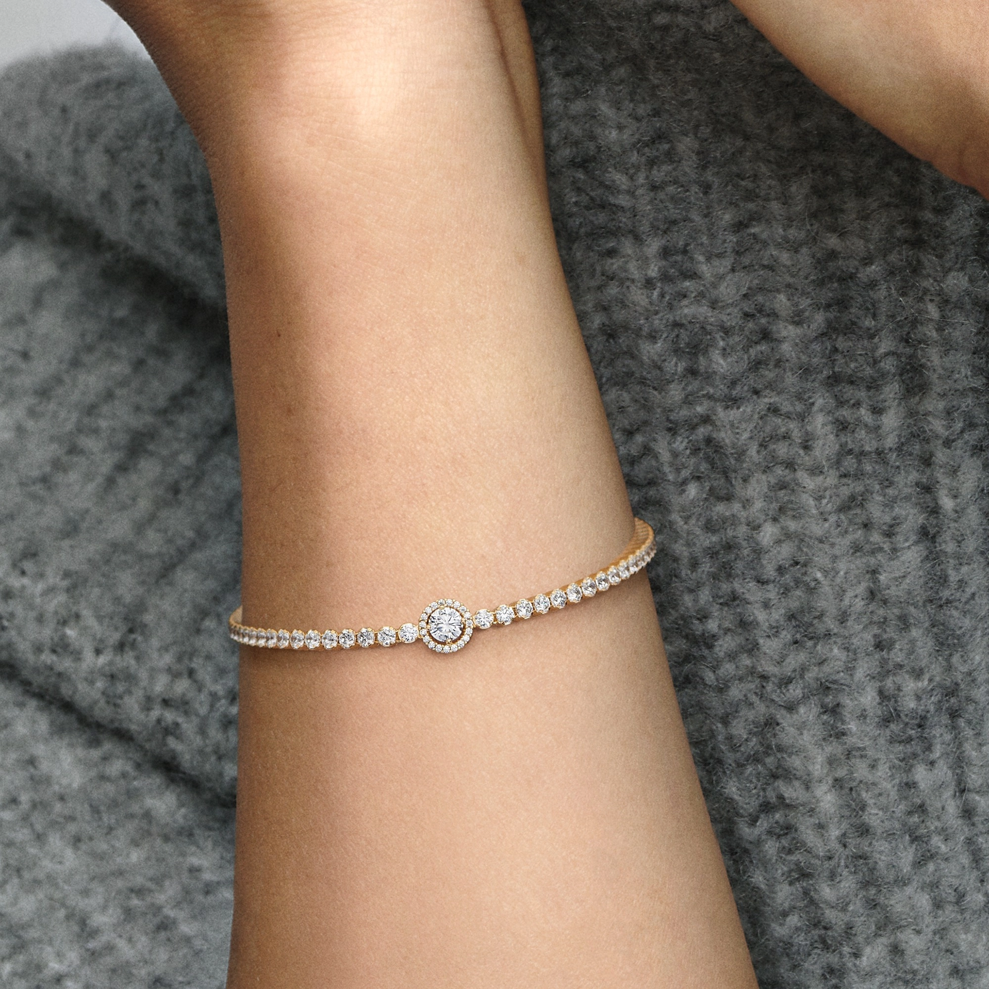 PANDORA Timeless 14K Позолоченный Серебряный Браслет/ 569416C01-18