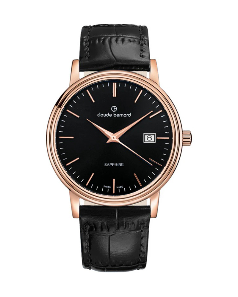 Claude Bernard Men's Wristwatch/ 53009 37R NIR Switzerland