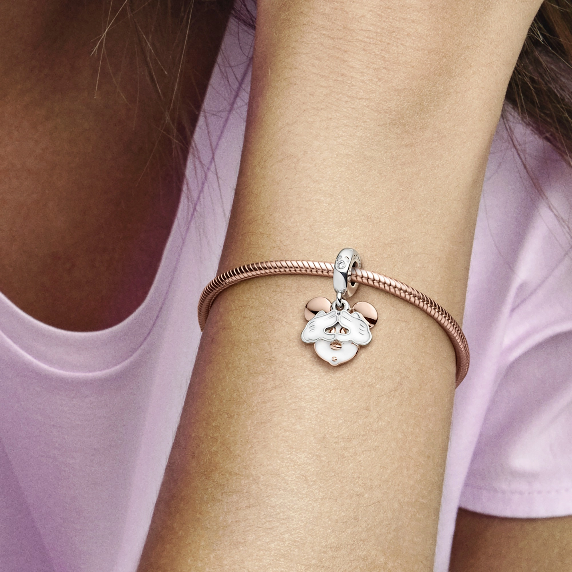 PANDORA Disney 14K Վարդագույն ոսկու պատվածքով Արծաթյա Չարմ/ 780112C01