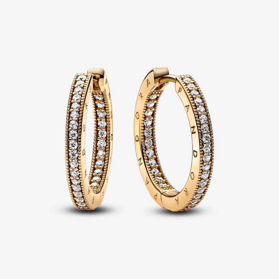 PANDORA Moments 14K Gold Plated Silver Earring/ 262738C01