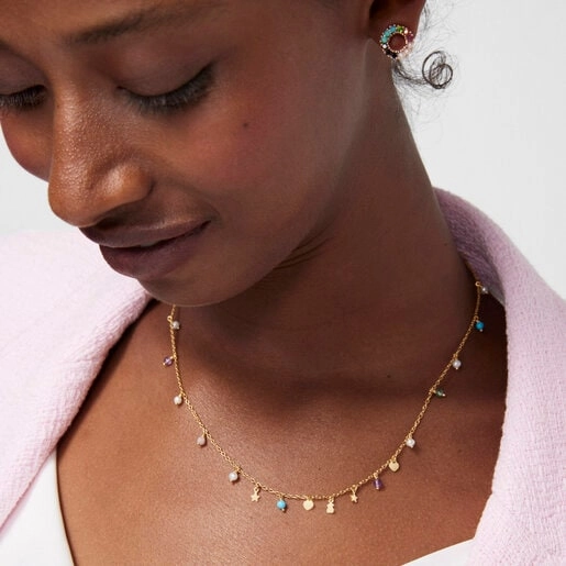 TOUS 18K Gold plated Silver Necklace/ 018152520