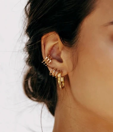 Zag Bijoux 24K Gold Plated Stainless Steel Surgical Earring/ SEC13936-01UNI