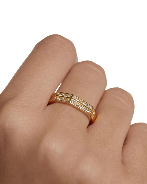 PDPAOLA 18K Gold Plated Silver Ring/ AN01-A06-18