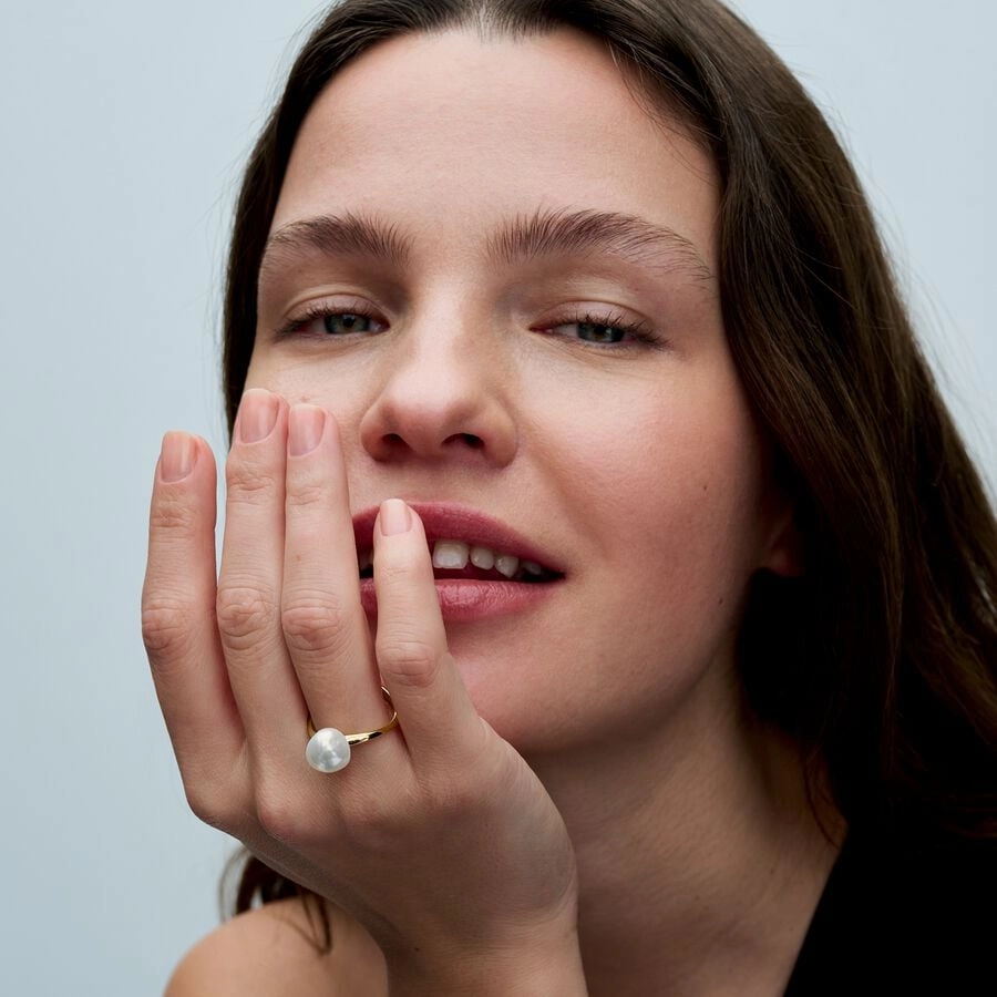 PANDORA Essence серебряное кольцо с покрытием 14К золота/ 163293C01-58