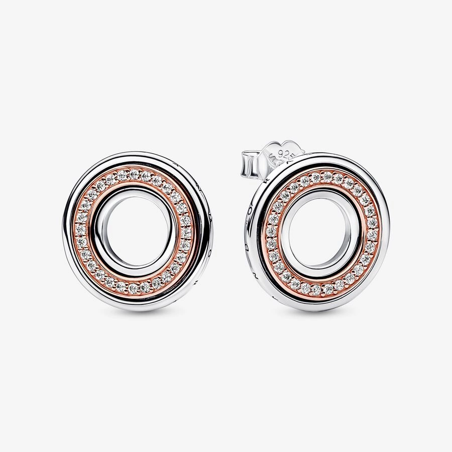 PANDORA Moments 14K Վարդագույն ոսկու պատվածքով Արծաթյա Ականջօղ/ 282780C01