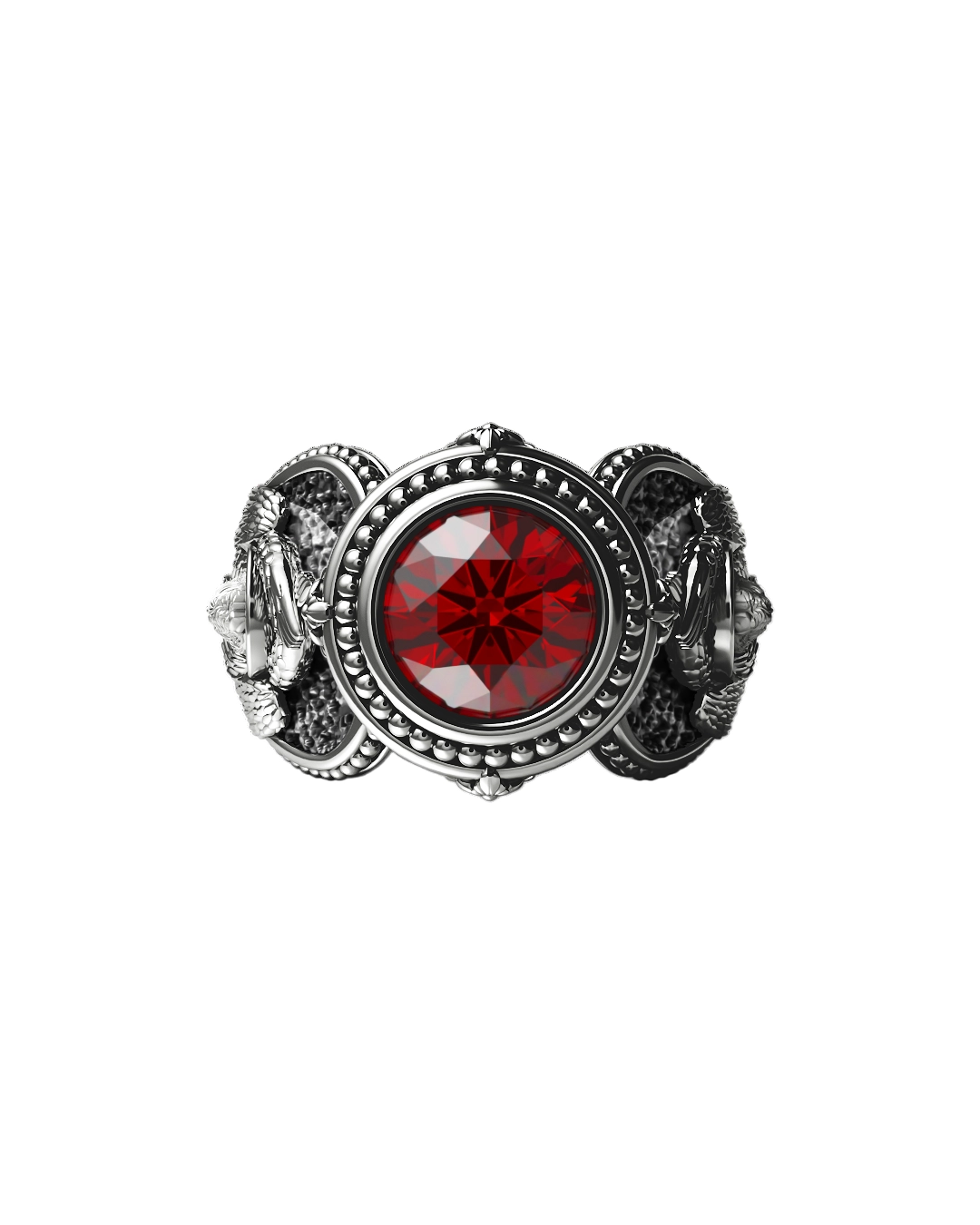 Silver Ring "Khach" / CD0882-red