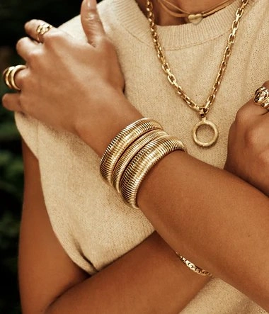 Zag Bijoux 24K Gold Plated Stainless Steel Surgical Bracelet/ SBJ22105-01UNI20-L