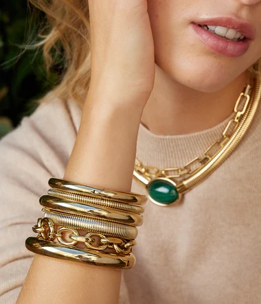 Zag Bijoux 24K Gold Plated Stainless Steel Surgical Bracelet/ SBJ22115-01UNI8