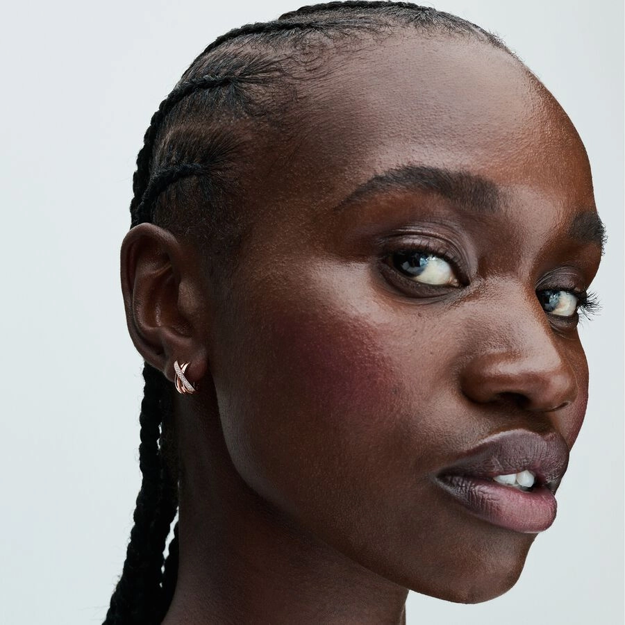 PANDORA Timeless серебряные серьги с покрытием 14К розового золота/ 283150C01