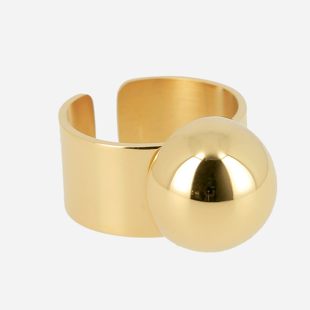 Zag Bijoux 24K Gold Plated Stainless Steel Surgical Ring/ SRL22124-01UNI