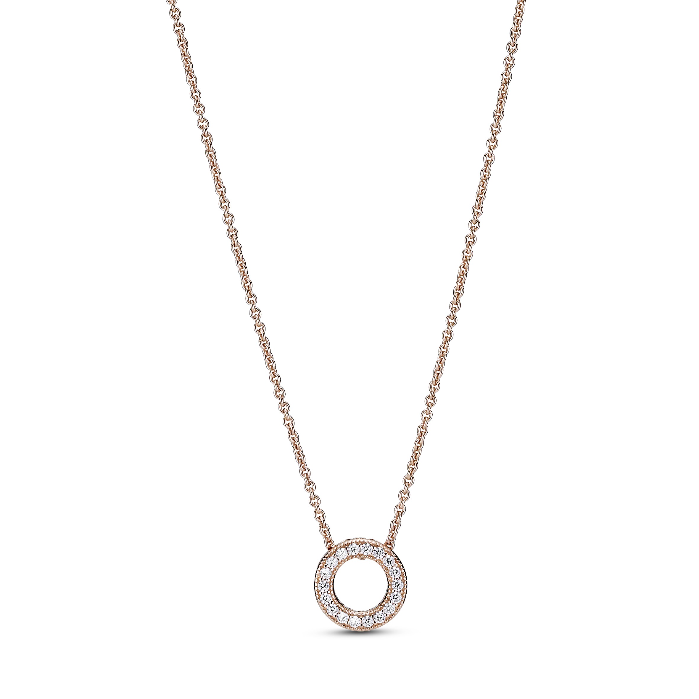 PANDORA Rose 14K Rose Gold Plated Silver Necklace/ 387436C01-45