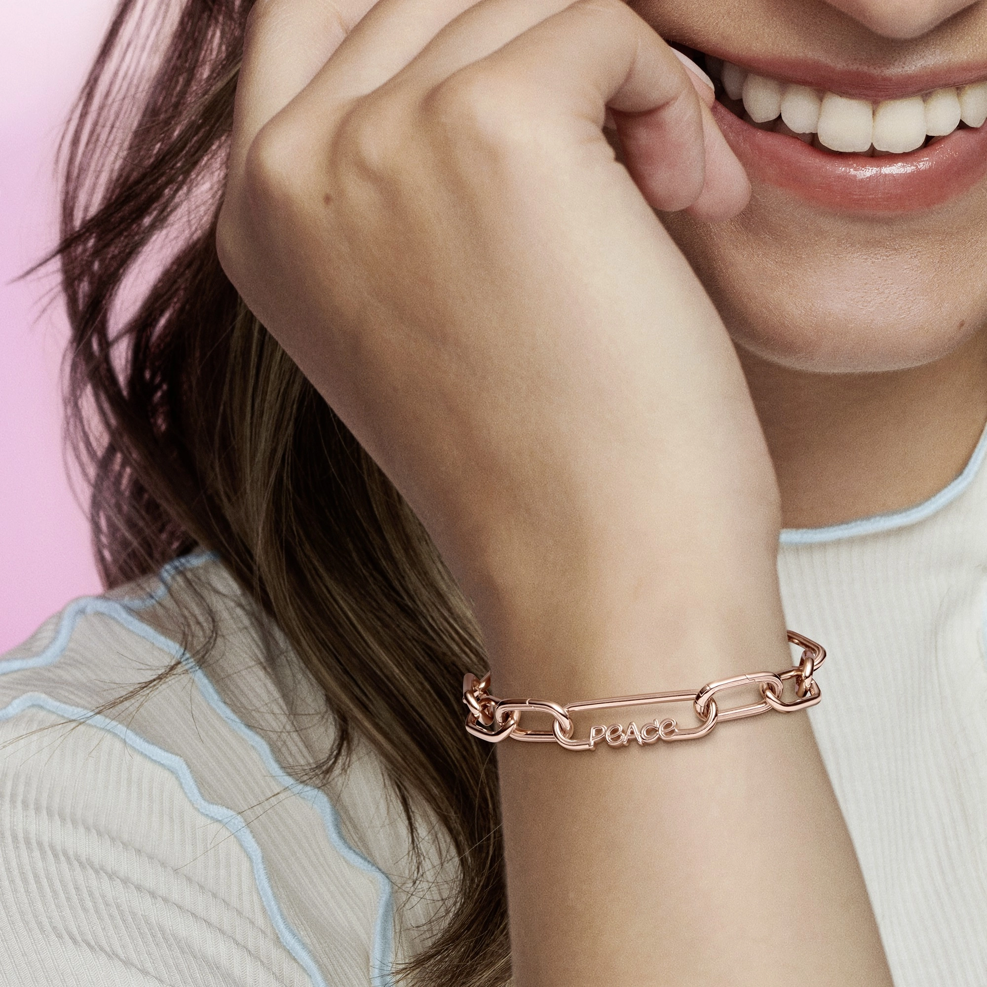 PANDORA Me 14K Rose Gold Plated Silver Bracelet Connector/ 789698C00