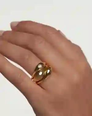 PDPAOLA 18K Gold Plated Silver Ring/ AN01-994-12