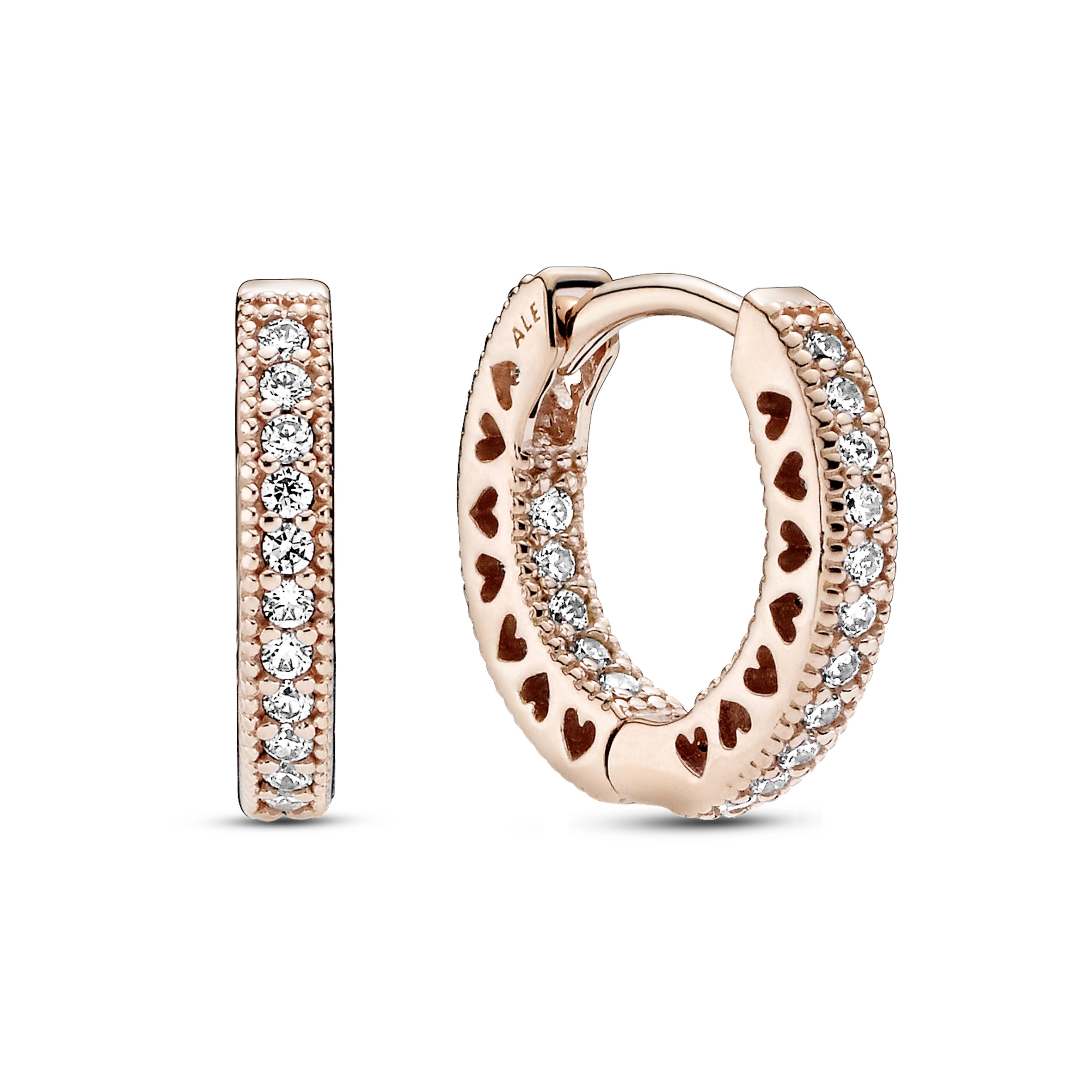 PANDORA Rose 14K Rose Gold Plated Silver Earring/ 286317C01