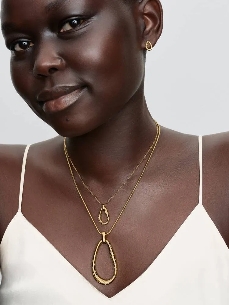 Pandora Essence 14K Gold Plated Earring and Necklace