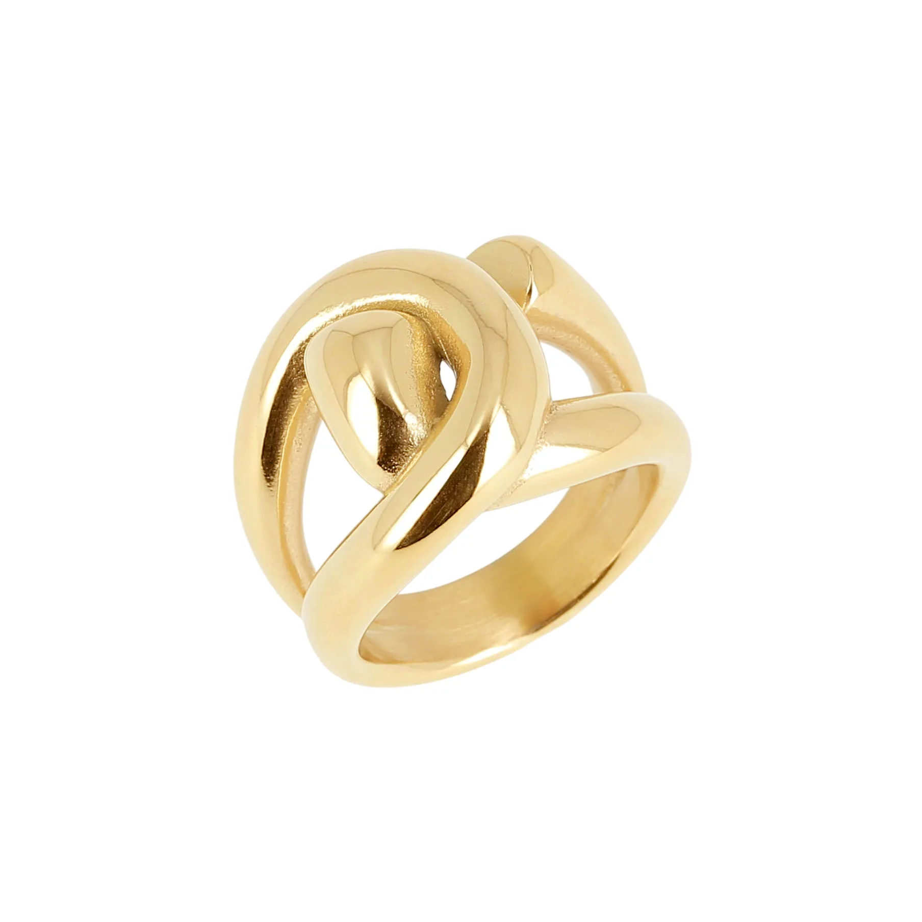 Zag Bijoux 24K Gold Plated Stainless Steel Surgical Ring/ SRT24152-01UNI-56