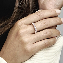 PANDORA Rose серебряное кольцо с покрытием 14К розового золота/ 180050C01-54