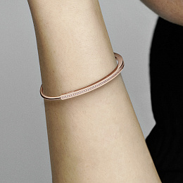 PANDORA Signature 14K Վարդագույն ոսկու պատվածքով Արծաթյա Թևնոց/ 582313C01-2
