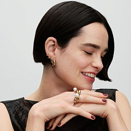 PANDORA Essence серебряные серьги с покрытием 14К золота/ 263320C00
