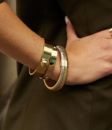 Zag Bijoux 24K Gold Plated Stainless Steel Surgical Bracelet/ SBJ22105-01UNI10-M