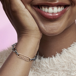 PANDORA Me 14K Rose Gold Plated Silver Bracelet Connector/ 789659C00