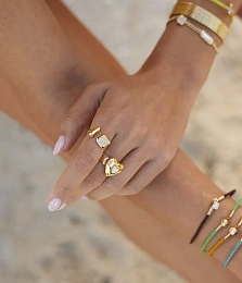 Zag Bijoux 24K Gold Plated Stainless Steel Surgical Ring/ SRL23022-01SEL