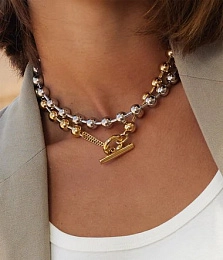 Zag Bijoux 24K Gold Plated Stainless Steel Surgical Necklace/ SNS24205-01UNI
