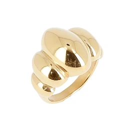 Zag Bijoux 24K Gold Plated Stainless Steel Surgical Ring/ SRT24204-01UNI-56