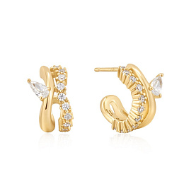 Ania Haie 14K Ոսկեպատ Արծաթյա Ականջօղ/ E056-04G