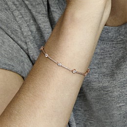 PANDORA Moments 14K Rose Gold Plated Silver Bracelet/ 589217C01-18