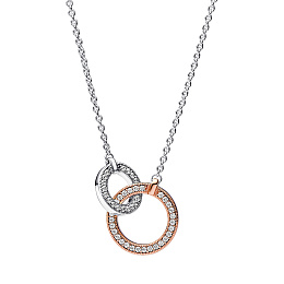 PANDORA Moments 14K Rose Gold Plated Silver Necklace/ 382778C01-45