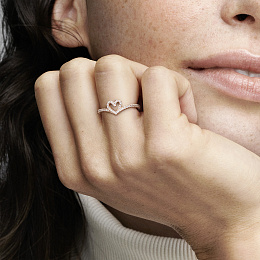PANDORA Rose 14K Rose Gold Plated Silver Ring/ 189302C01-52
