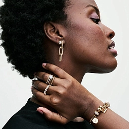 PANDORA Timeless 14K Gold Plated Silver Ring/ 163100C01-56