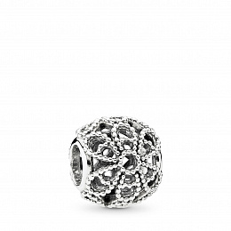 Openwork roses silver charm