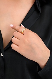 Ania Haie 14K Gold Plated Silver Ring/ R041-02G-W