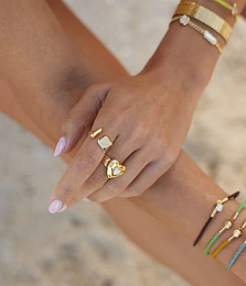 Zag Bijoux 24K Gold Plated Stainless Steel Surgical Ring/ SRL23062-01WHT