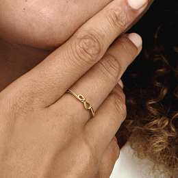 PANDORA Moments 14K Gold Plated Silver Ring/ 168898C00-56
