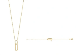 Maison de la Bijouterie 18K Gold Plated Brass Necklace and Bracelet Set