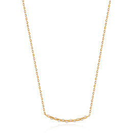 14KT Gold Stargazer Natural Diamond Bar Necklace