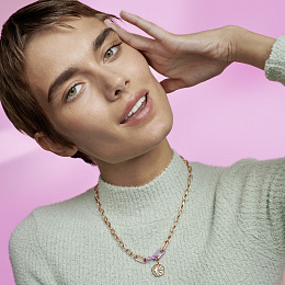 PANDORA Me серебряное ожерелье с покрытием 14К розового золота/ 389685C00-50