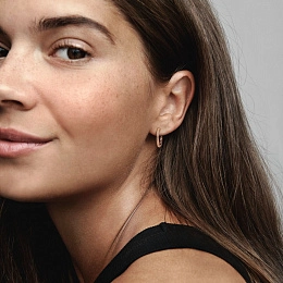 PANDORA Moments 14K Վարդագույն ոսկու պատվածքով Արծաթյա Ականջօղ/ 282728C00