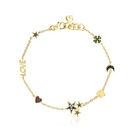 TOUS Серебряный браслет с 18K позолотой/018071500