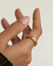 PDPAOLA 18K Gold Plated Silver Ring/ AN01-630-12
